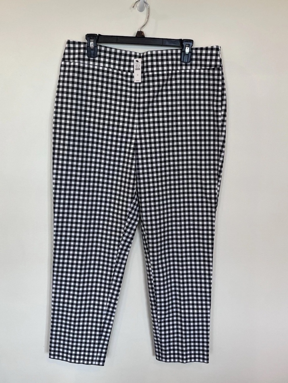 Talbots Gingham Black White Chatham Ankle Pants Womens Size 12 Checkered NWT